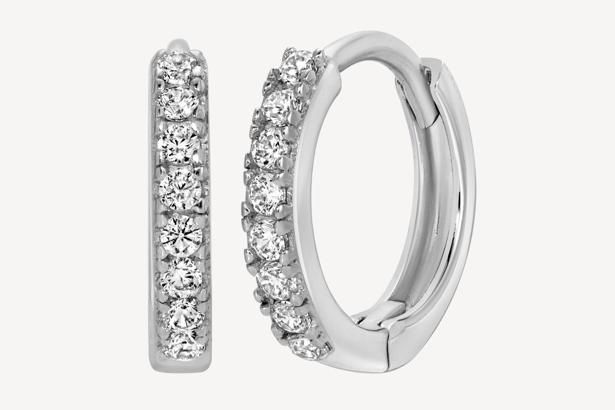lilie and white jewellery Extra Mini Lilie Pave Hoops – By Dahlia